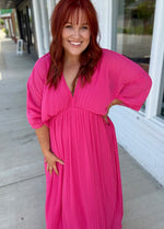 Ashlynn Pink Pleated Dress