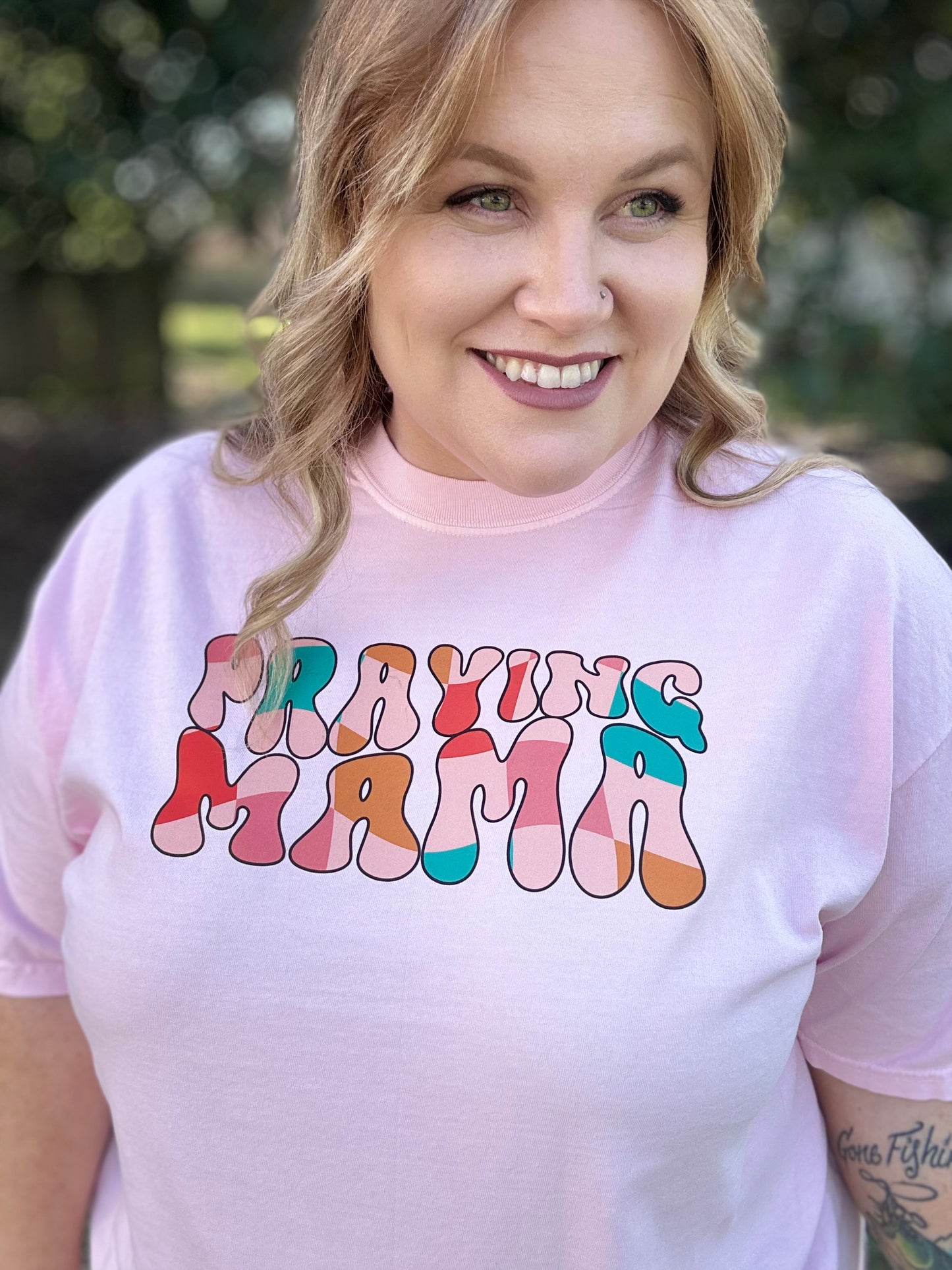 Retro Praying Mama On Comfort Colors