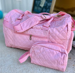 Quilted Duffel with Shoe Compartment and Travel Pouch