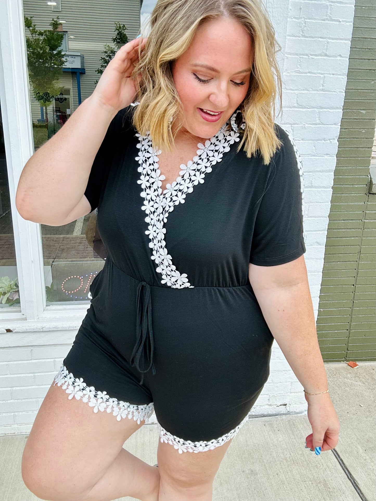 Linley Floral Lace Romper