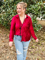 Amelia Velvet Button Down