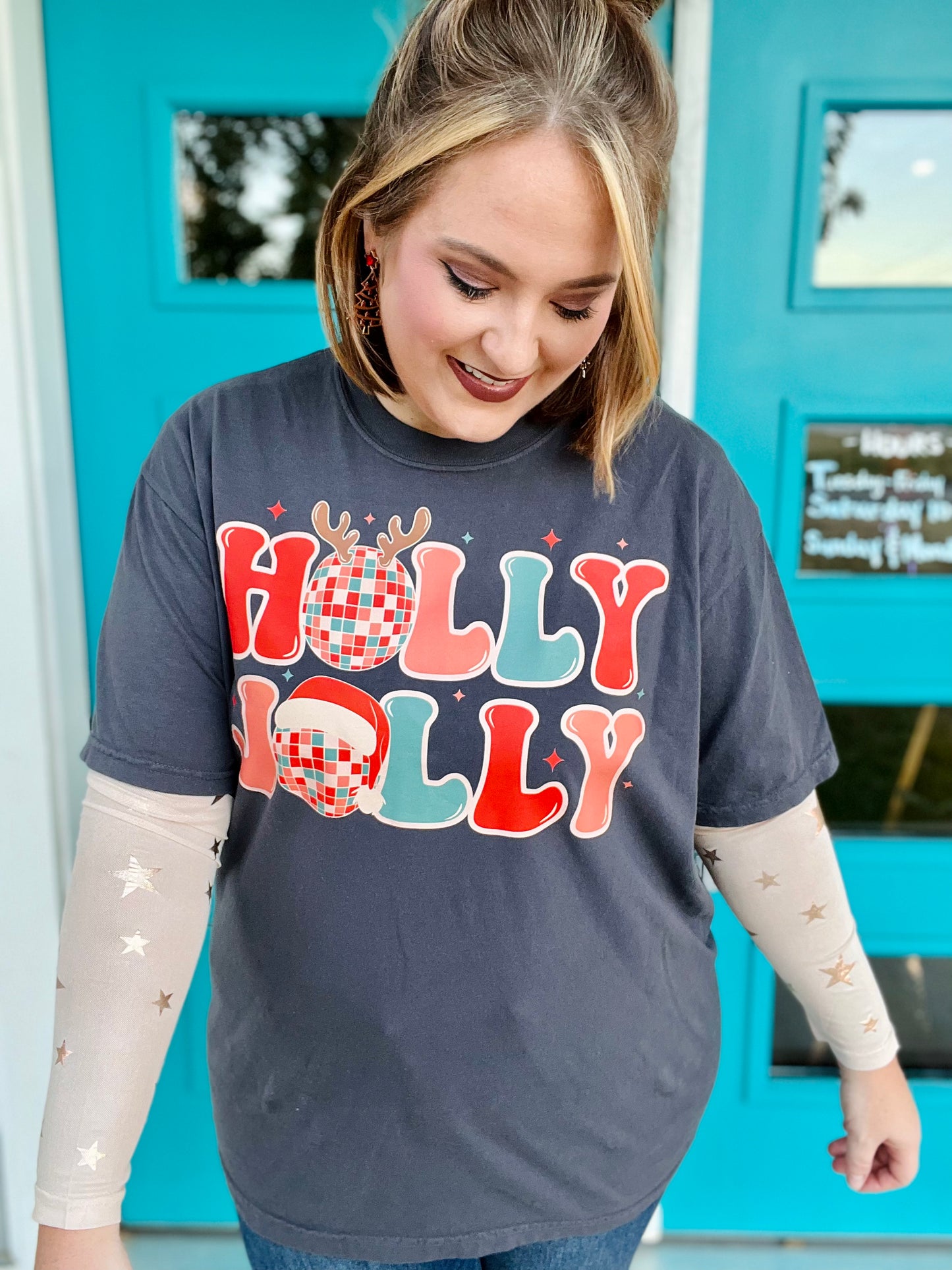 Holly Jolly Disco on Comfort Colors