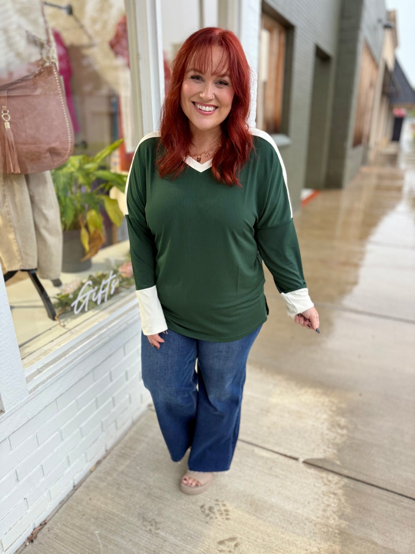 Carrie V-Neck Long Sleeve Top