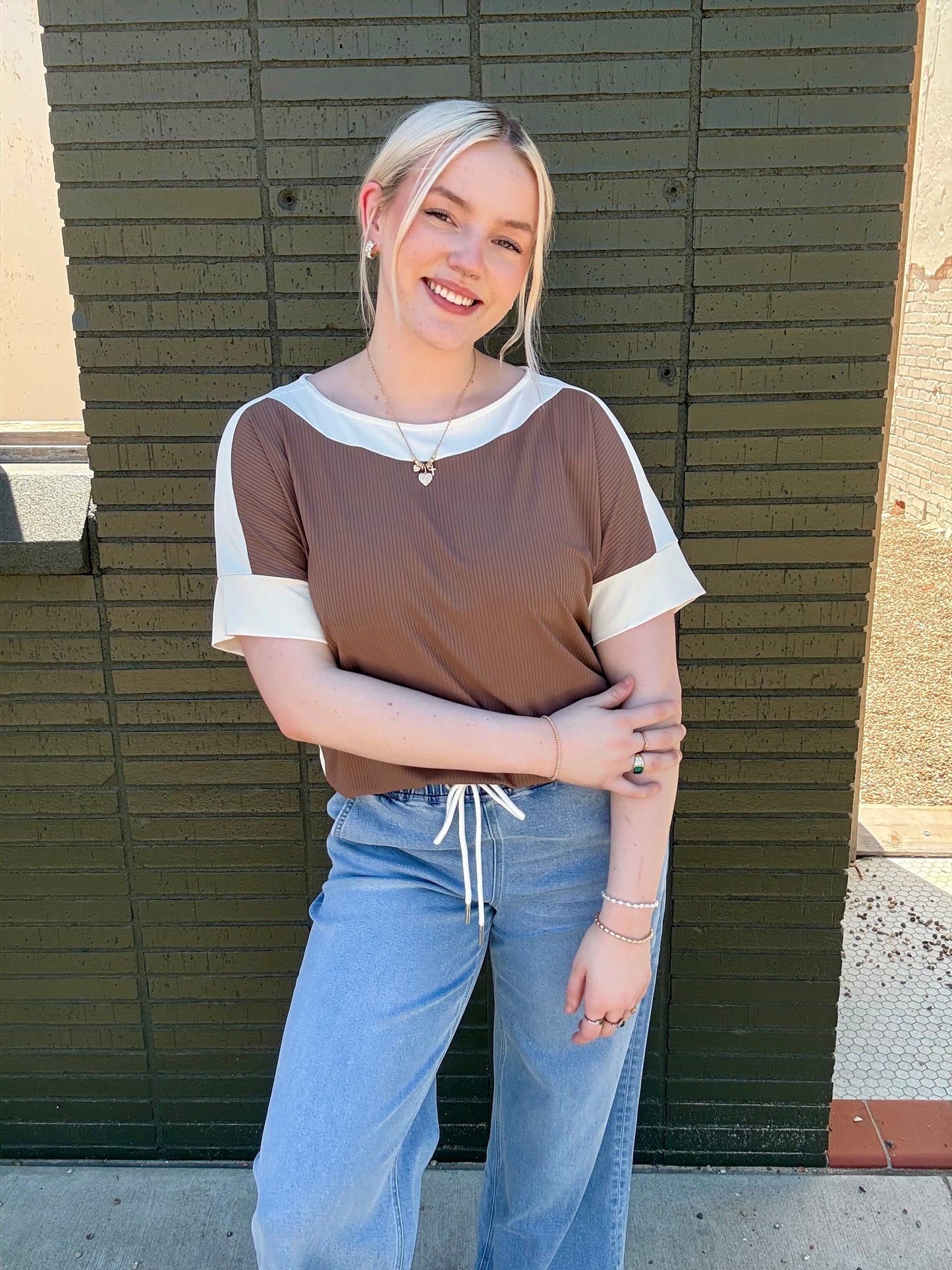 Leah Mocha Top