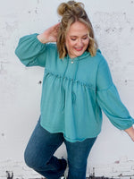 Farrah Babydoll Top In Jade