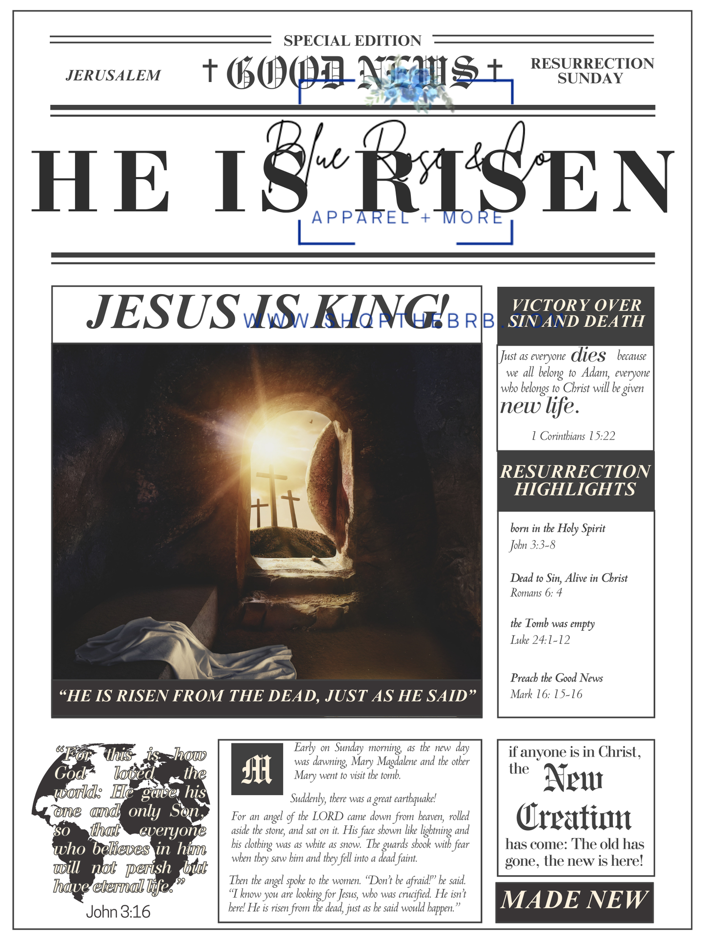 He is Risen News Tee