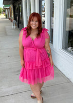 Alianah Pink Tiered Dress