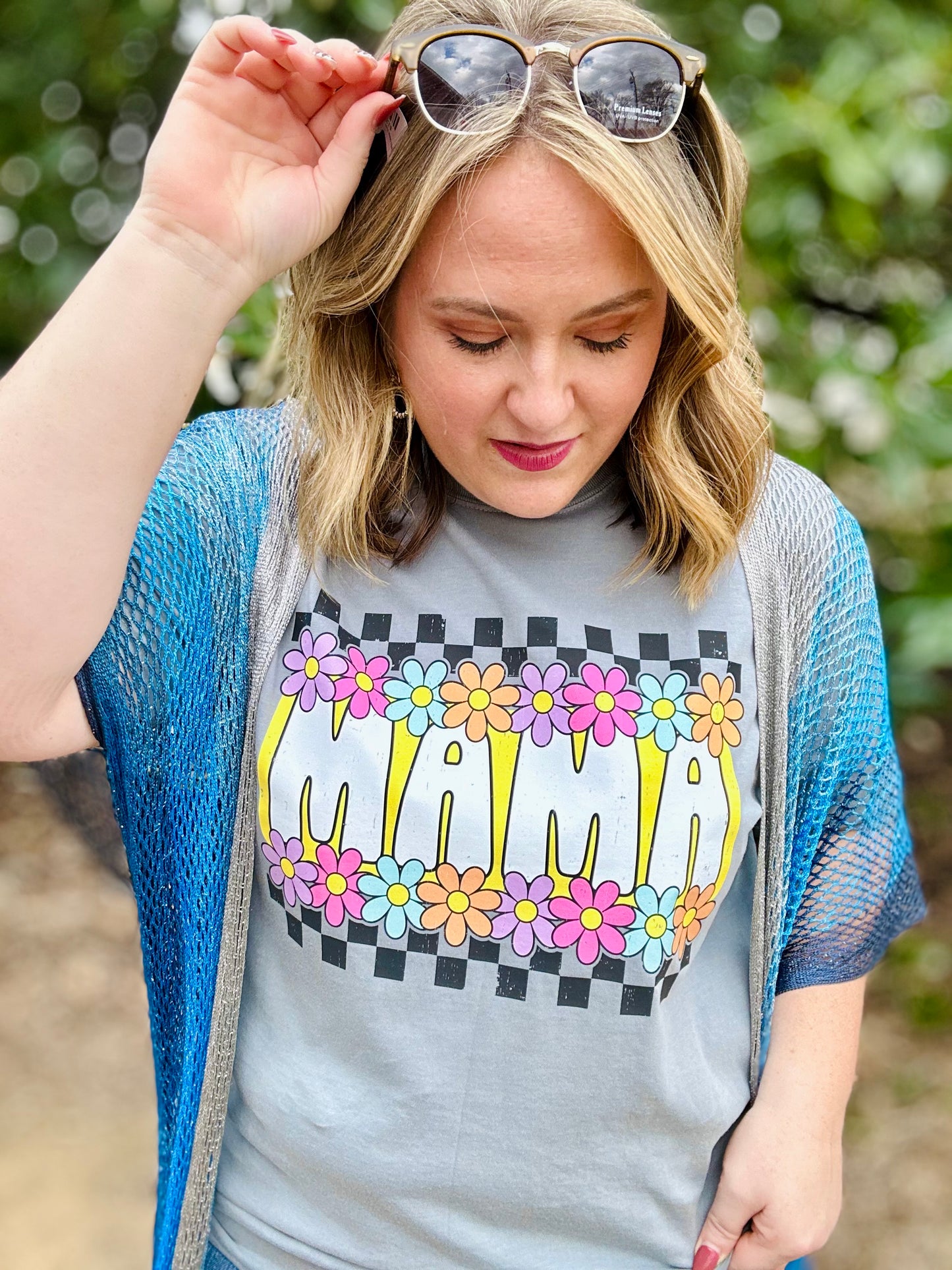 Mama Daisy Checkered Tee