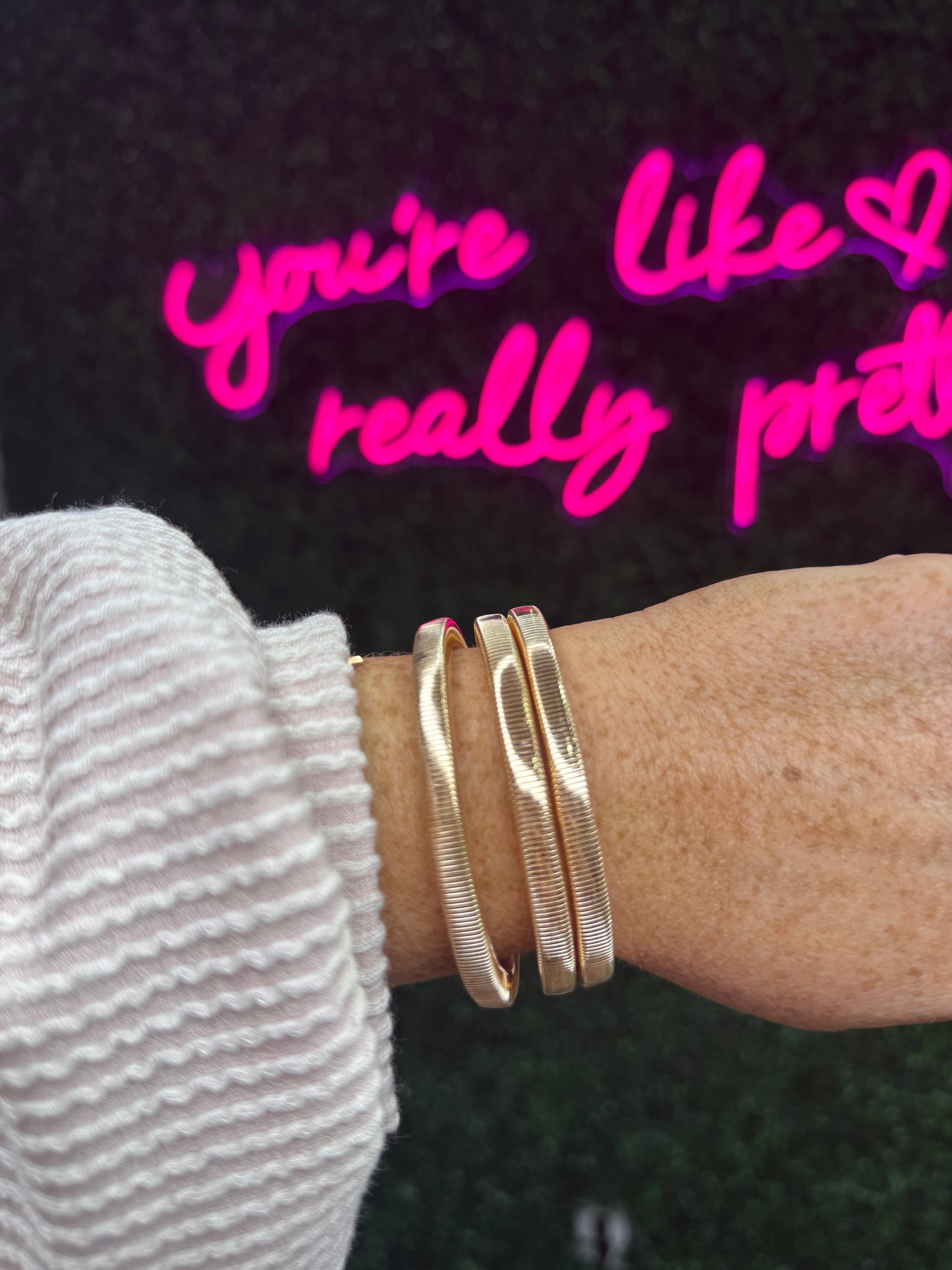 Set of Three Stretch Chain Bracelet