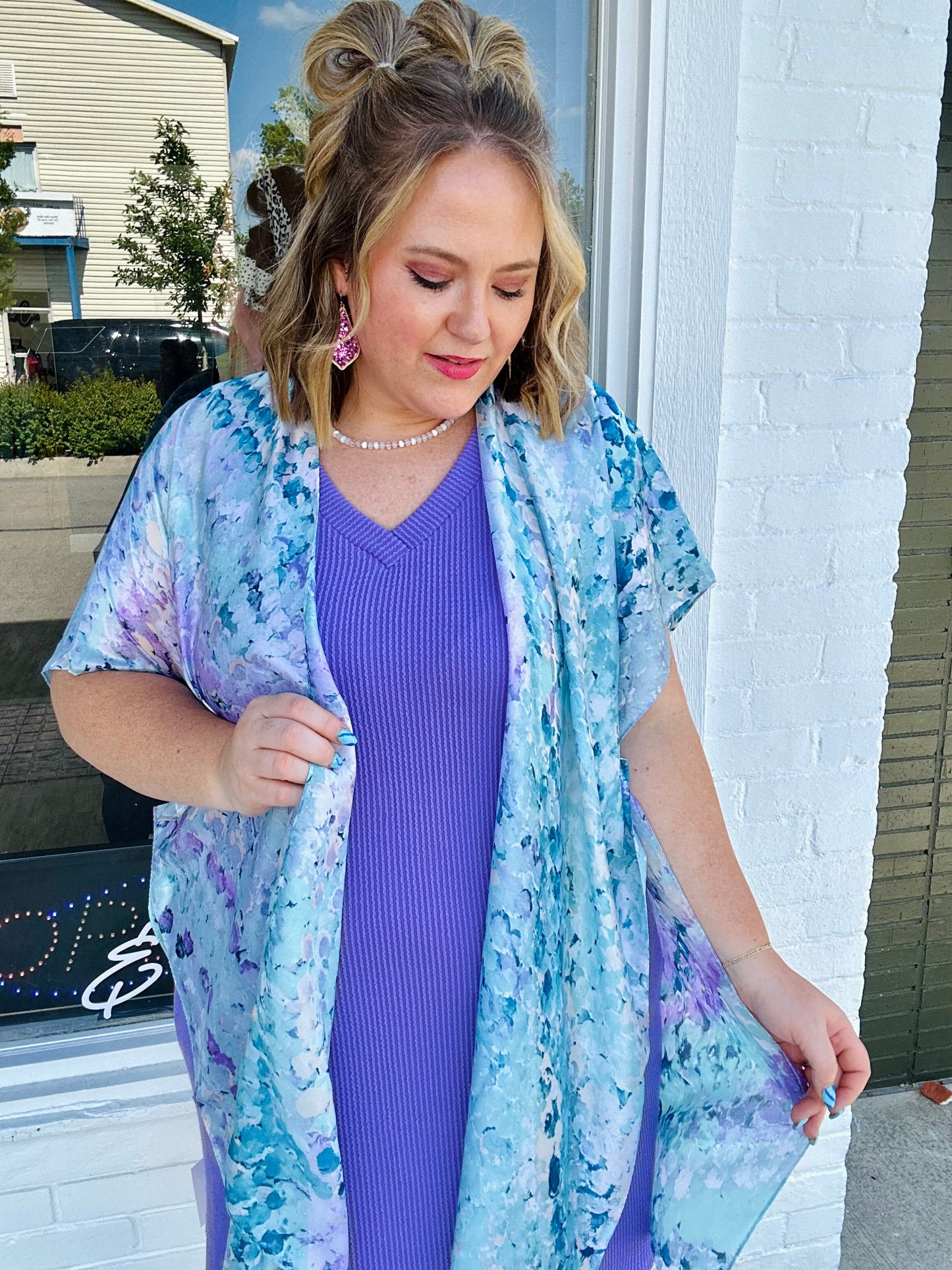Blue Mix Silk Kimono
