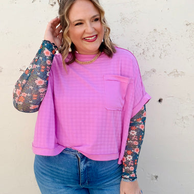 Nicole Textured Pink Top