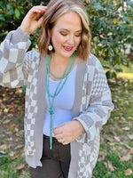 Mocha Checkered Cardigan