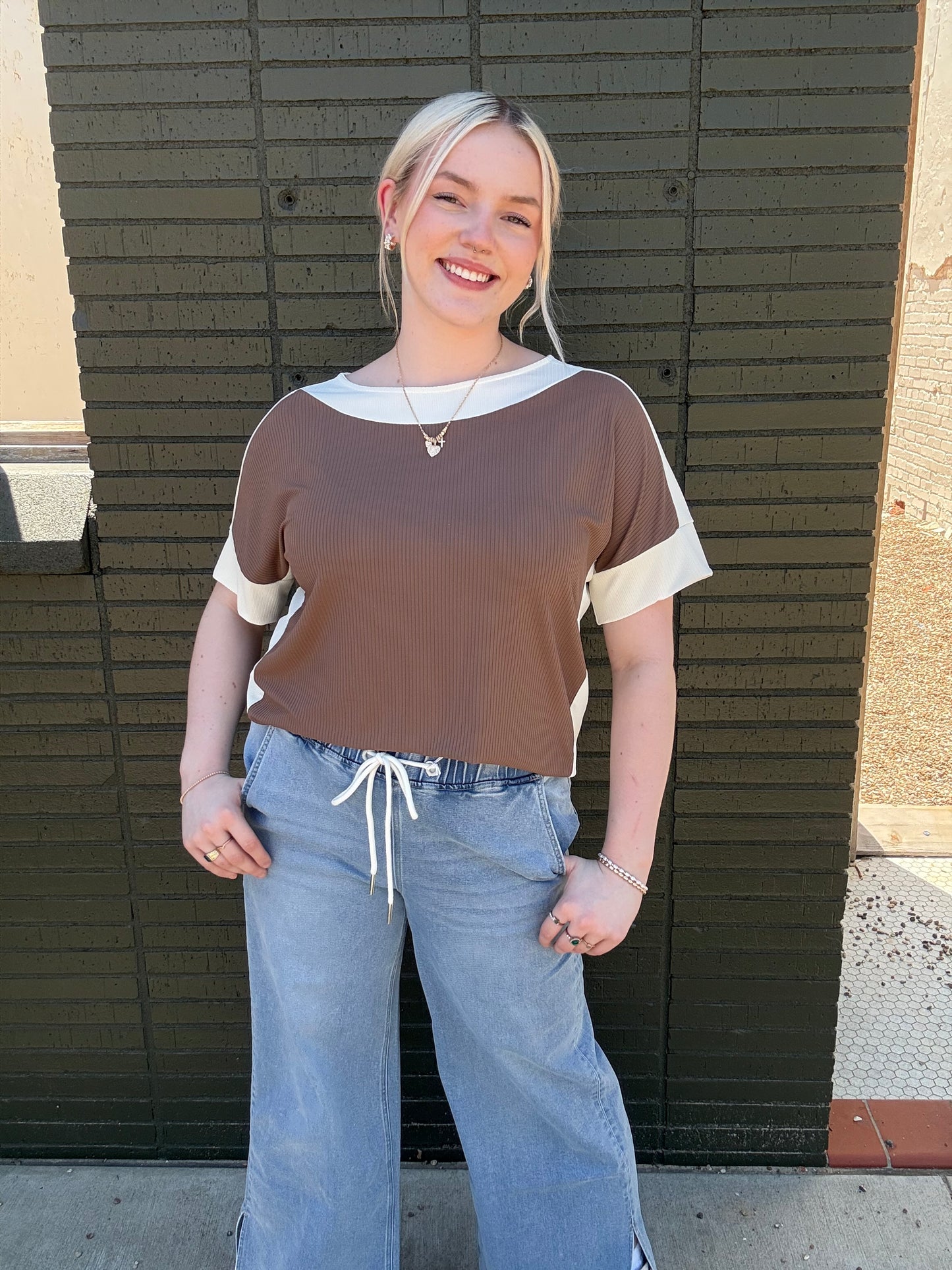 Leah Mocha Top