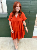Brooke Tiered Rust Dress