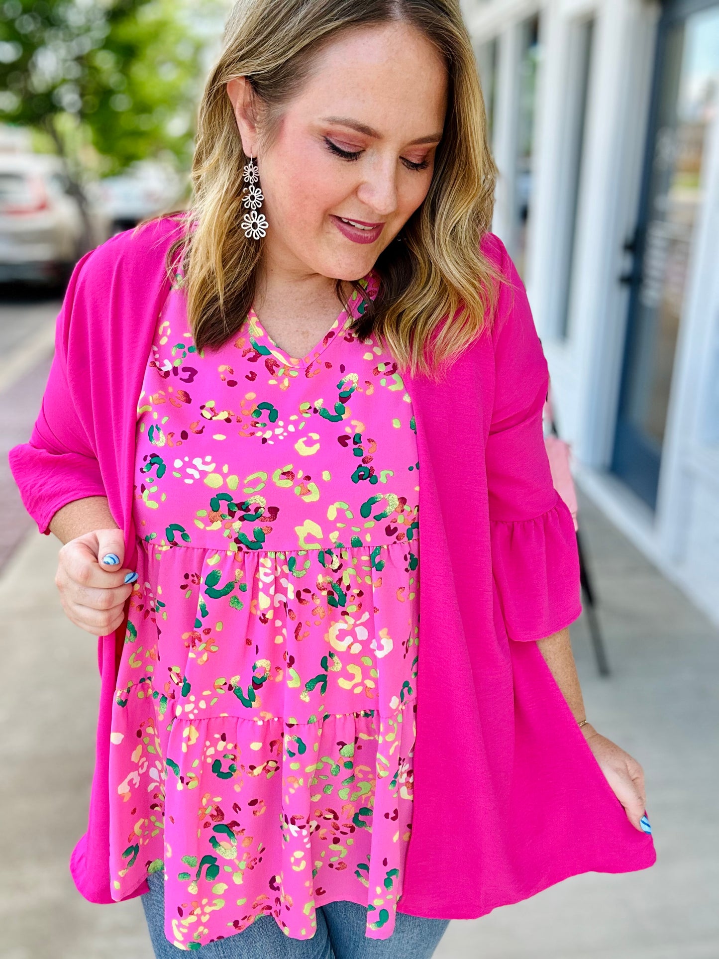 Finley Flutter Sleeved Kimono in Pink