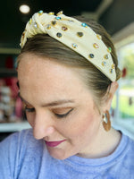Bedazzled Headband in Cream