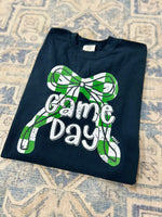 Green Checkered Bow Game Day (Customizable)