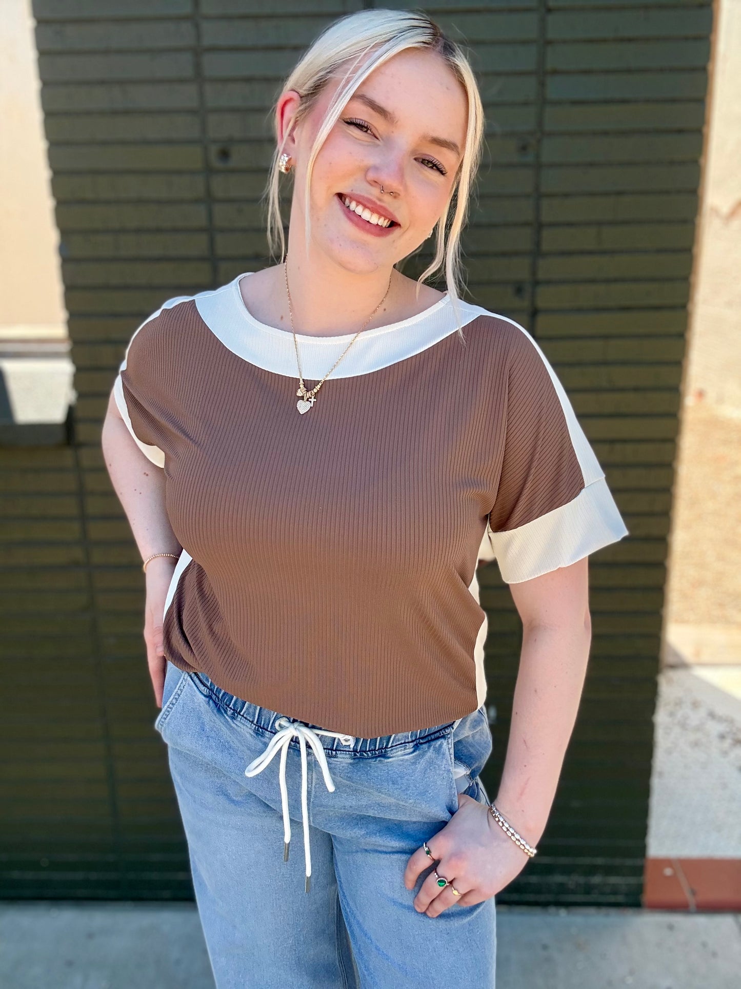Leah Mocha Top