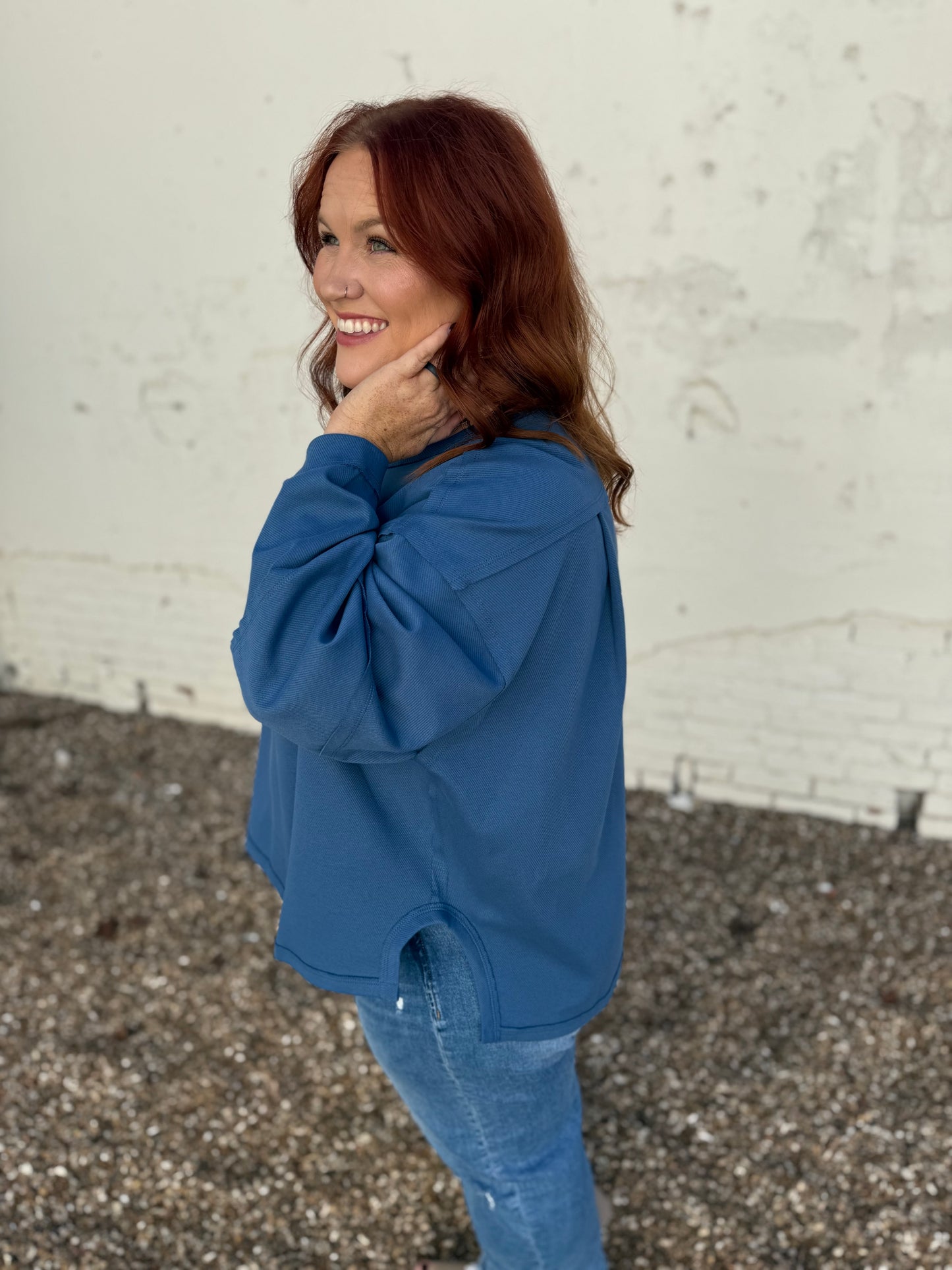 Jasmine High Low Top in Blue