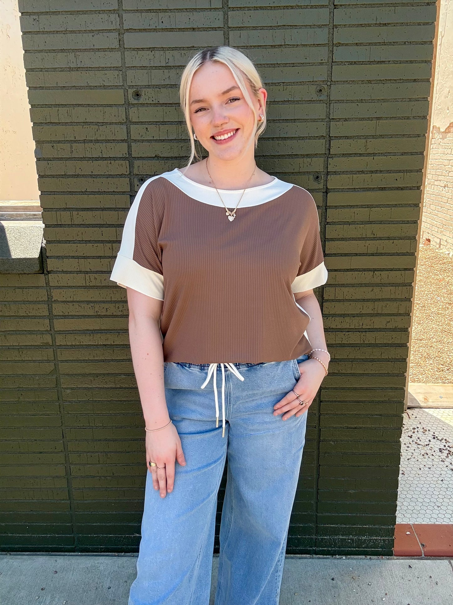 Leah Mocha Top