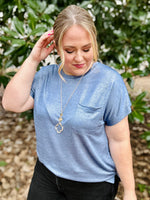 Chelsey Shimmer Pocket Tee (Multiple Colors)