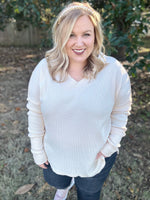 Cora Collared Ivory Knit Top