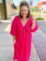 Ashlynn Pink Pleated Dress