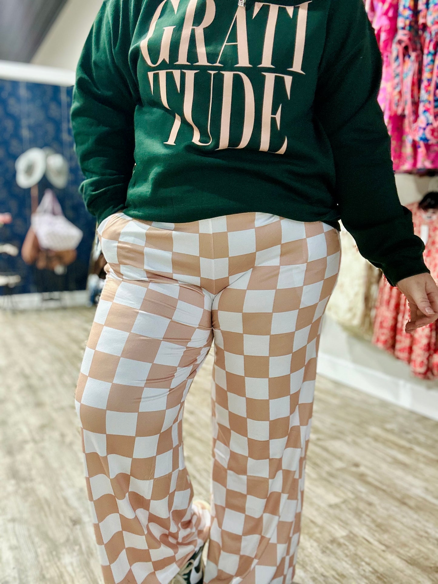 Charlie Checked Wide Leg Pants