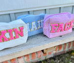 Corduroy Chenille Patch Travel Pouches (Multiple Styles)