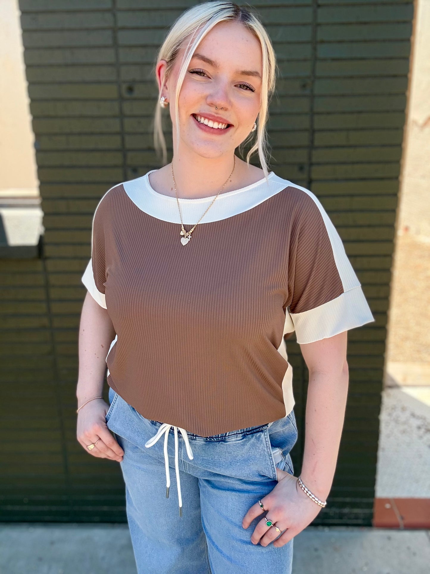 Leah Mocha Top