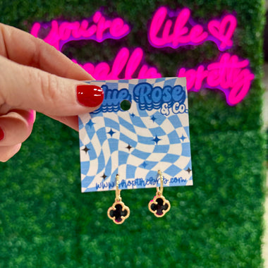 Crystal Clover Earrings (Multiple Colors)