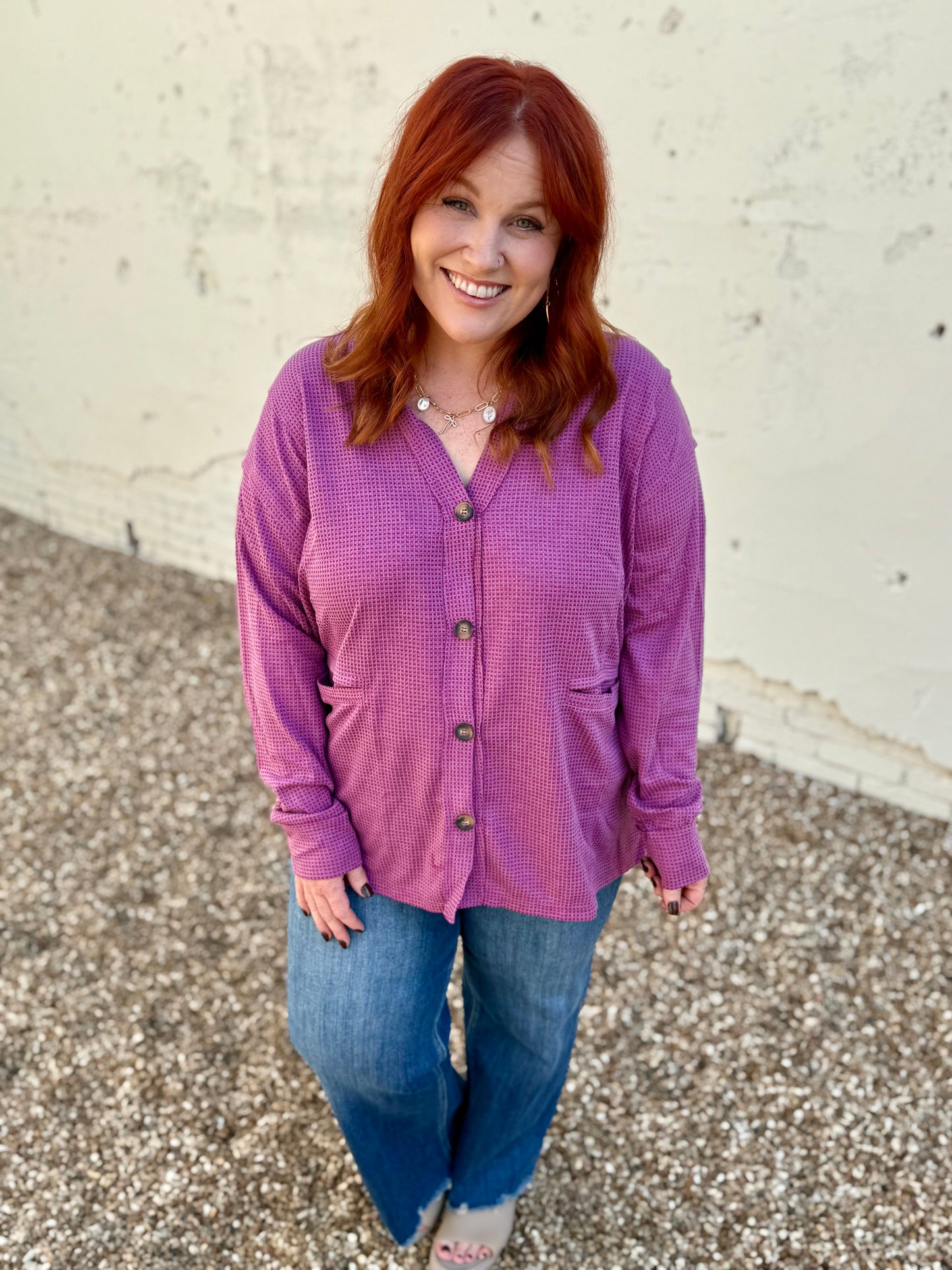 Two-Toned Charm Cardigan - Magenta