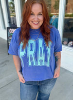 Pray Oversized Varsity on Comfort Color