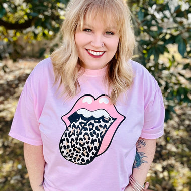 Leopard Loud Mouth Tee on Comfort Colors