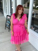 Alianah Pink Tiered Dress