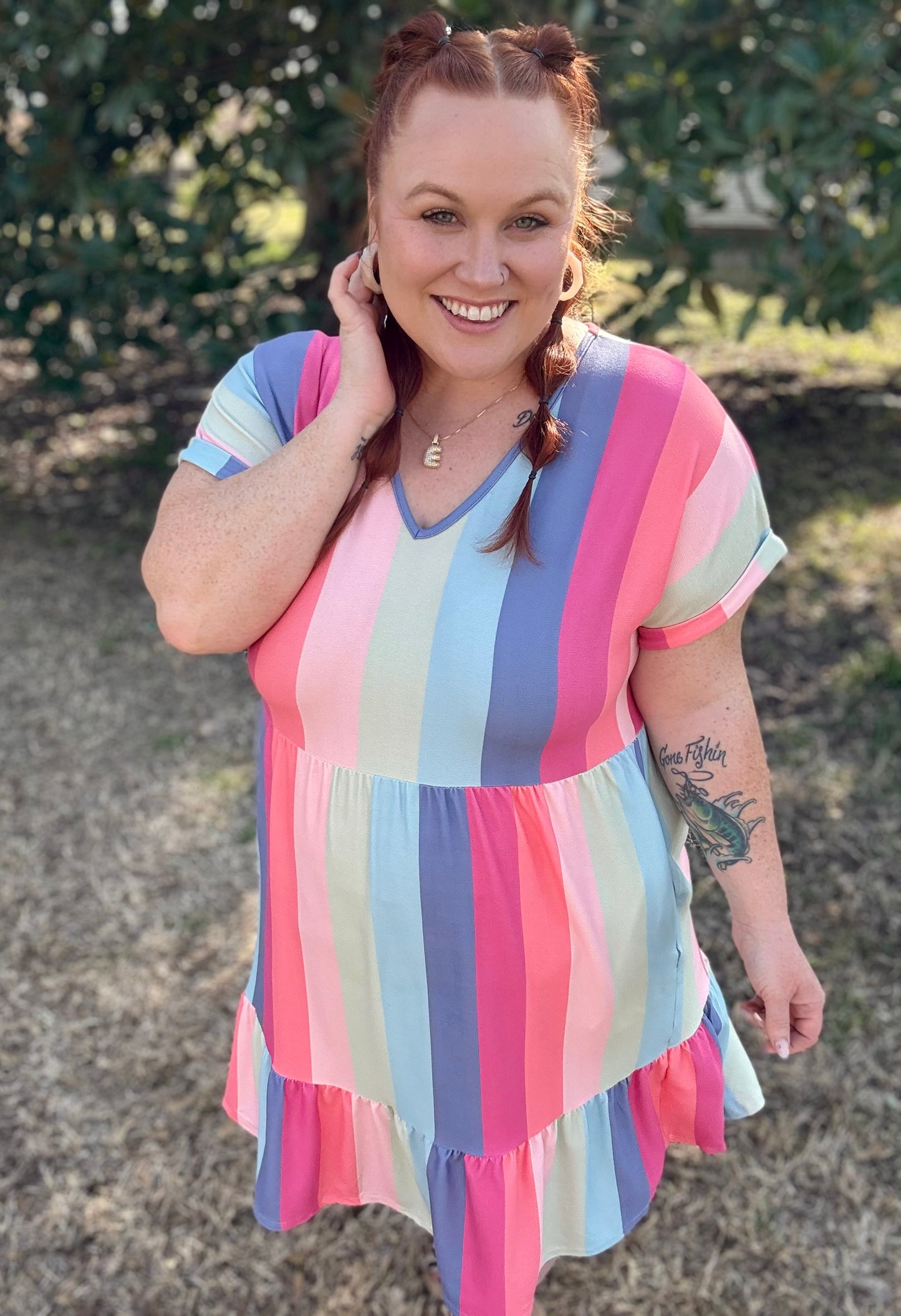 Brenda Striped Midi Dress