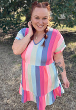 Brenda Striped Midi Dress