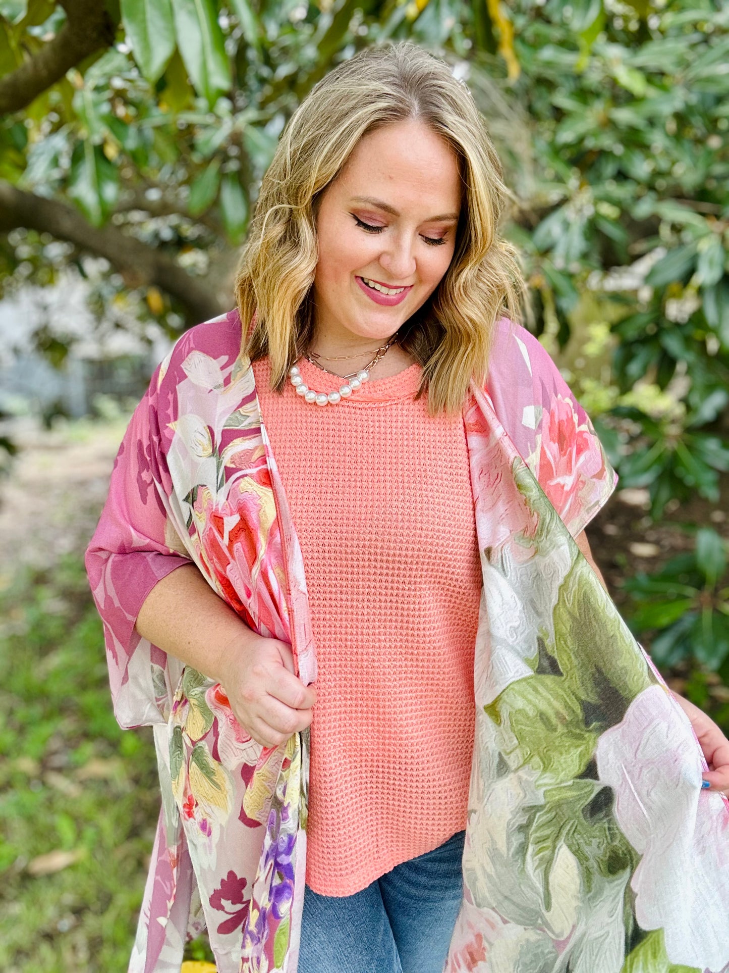 Whit Floral Kimono