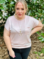 Chelsey Shimmer Pocket Tee (Multiple Colors)