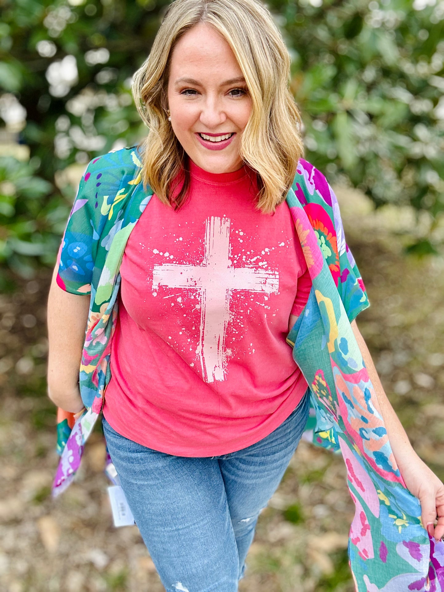 Splatter Cross Design Tee