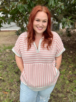 Kate Collar Stripe Top