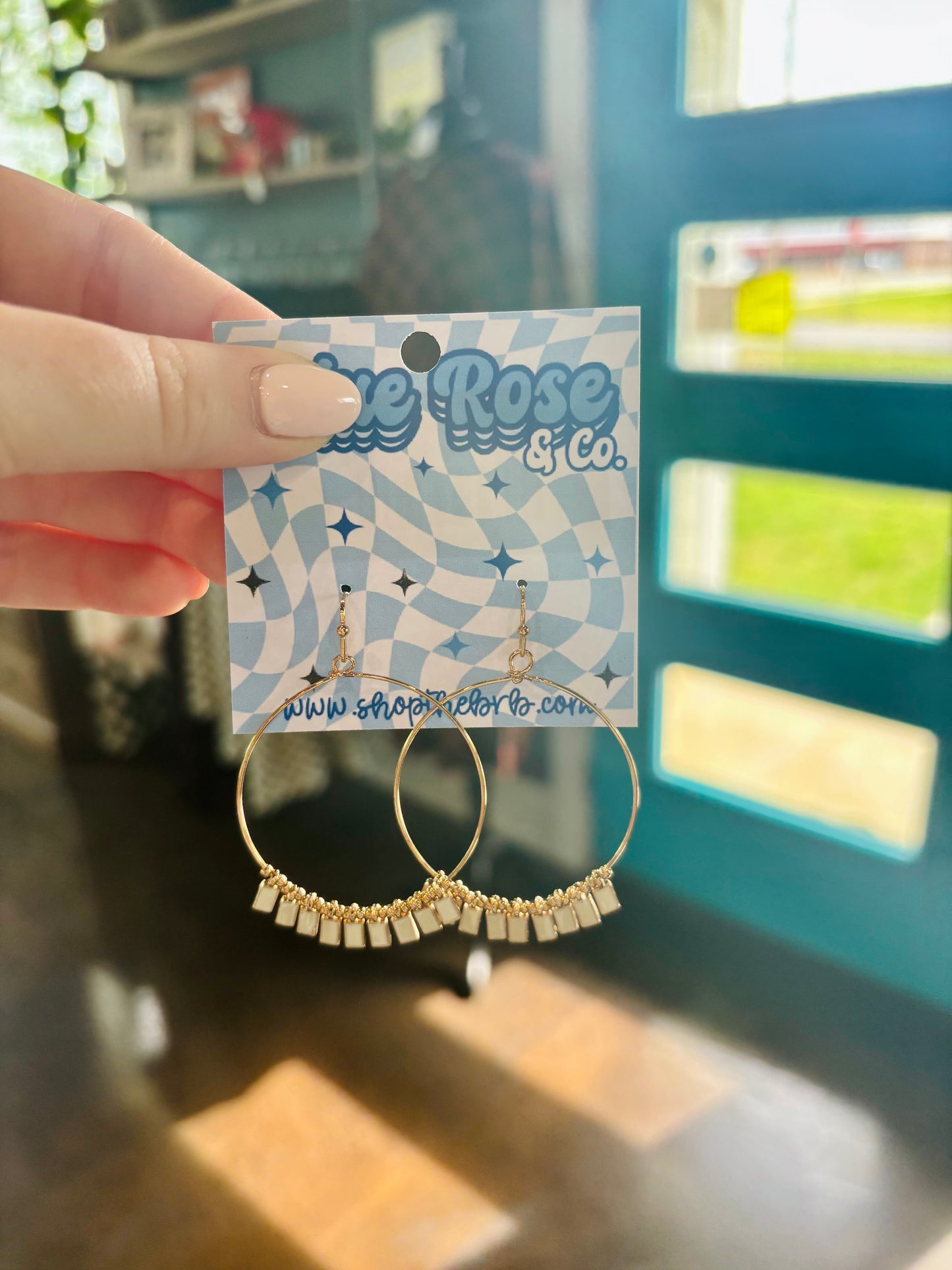 Wire Hoop Earrings with Charms