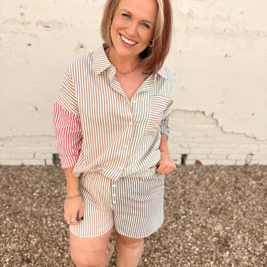Kaci Striped Set