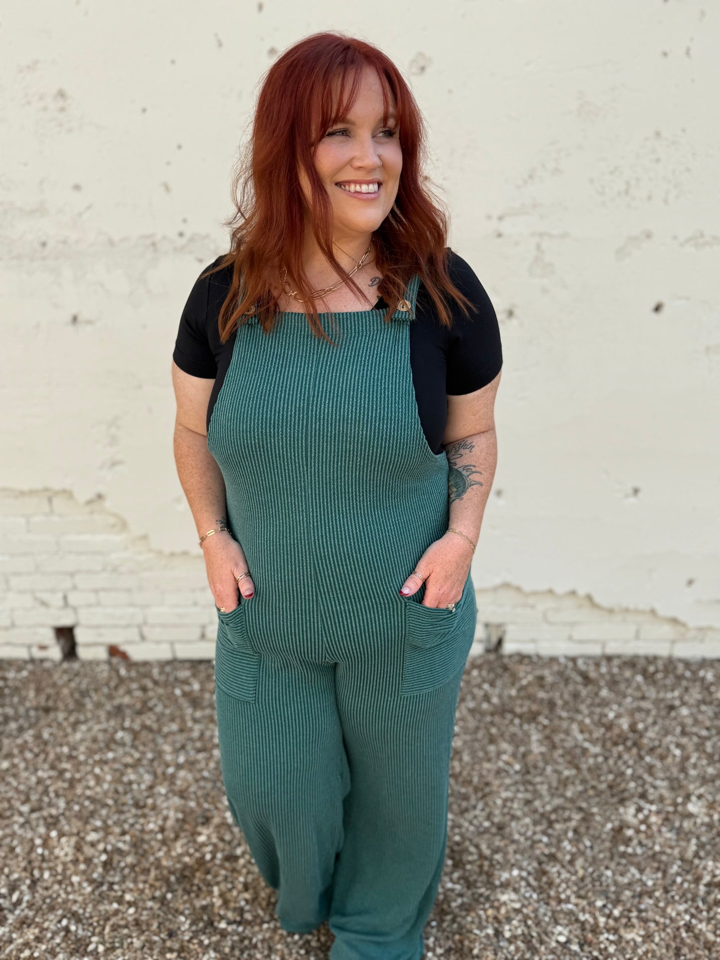Sleeveless Solid Urban Ribbed Jumpsuit