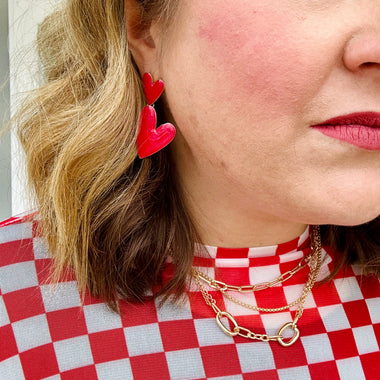 Linked Heart Earrings