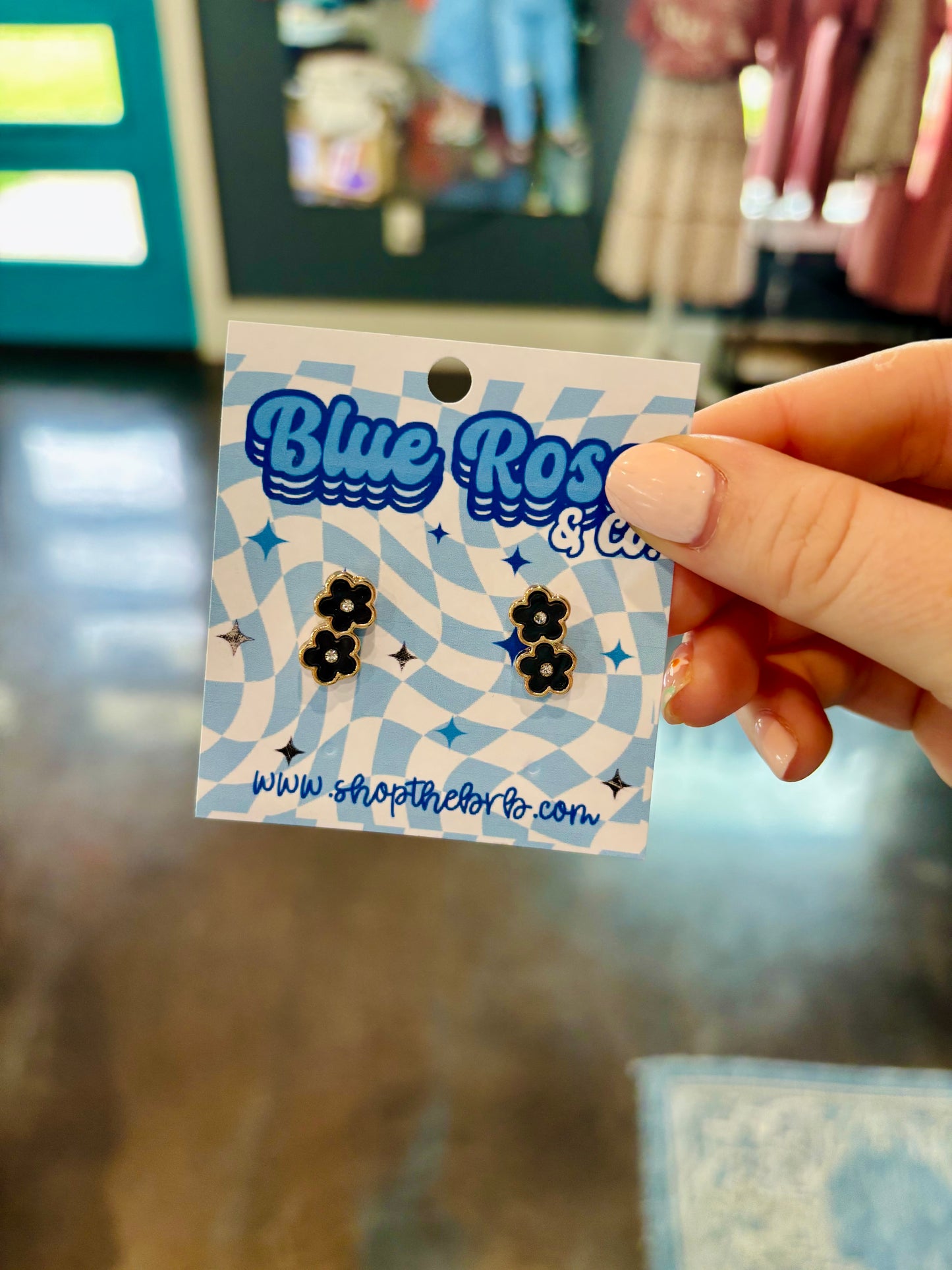 Stacked Flower Stud Earrings (Multiple Colors)