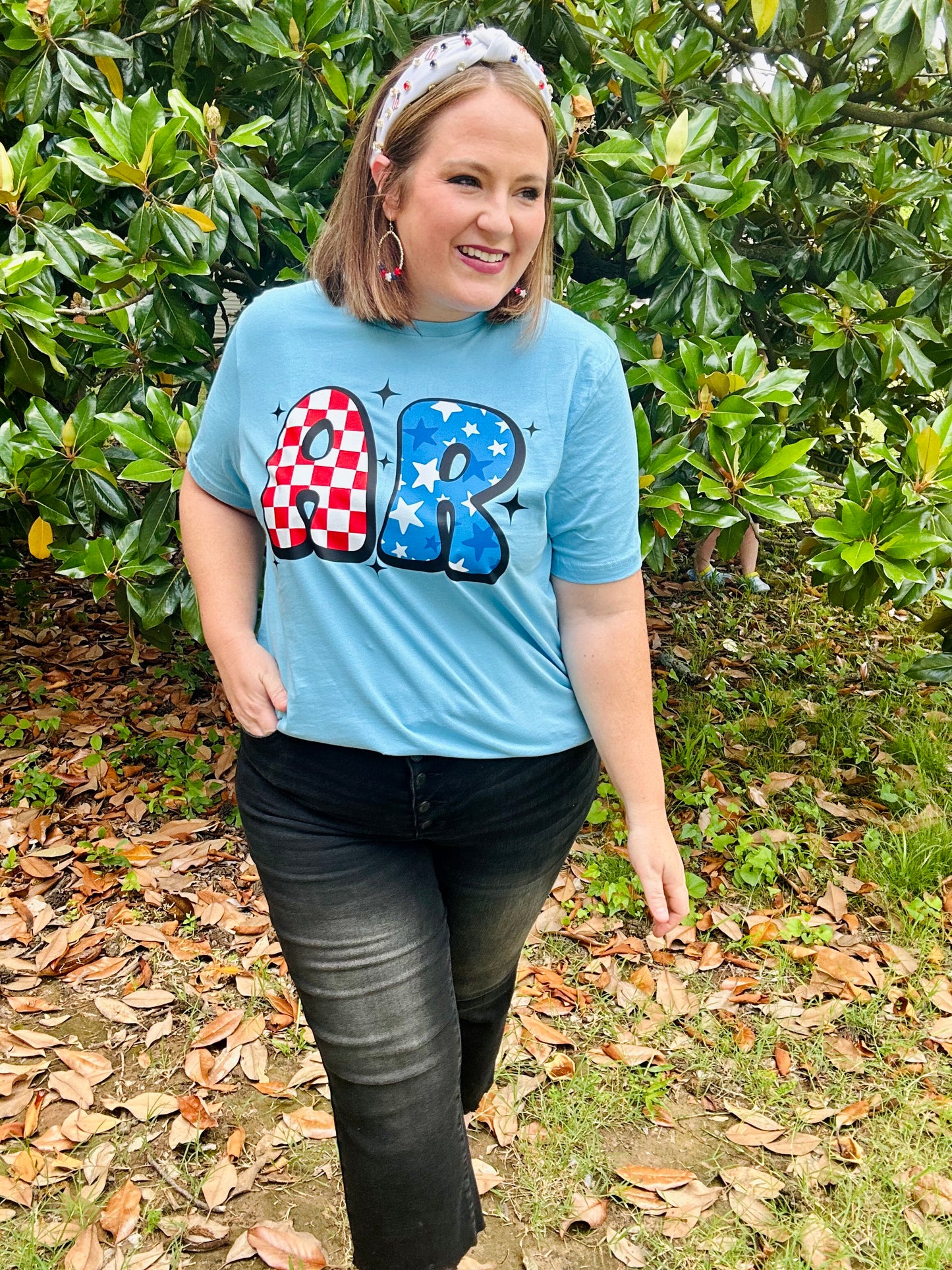 AR Bubble Letter Tee On Bella Canvas