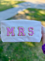 Mrs. Chenille Patch Travel Pouches (Multiple Colors)