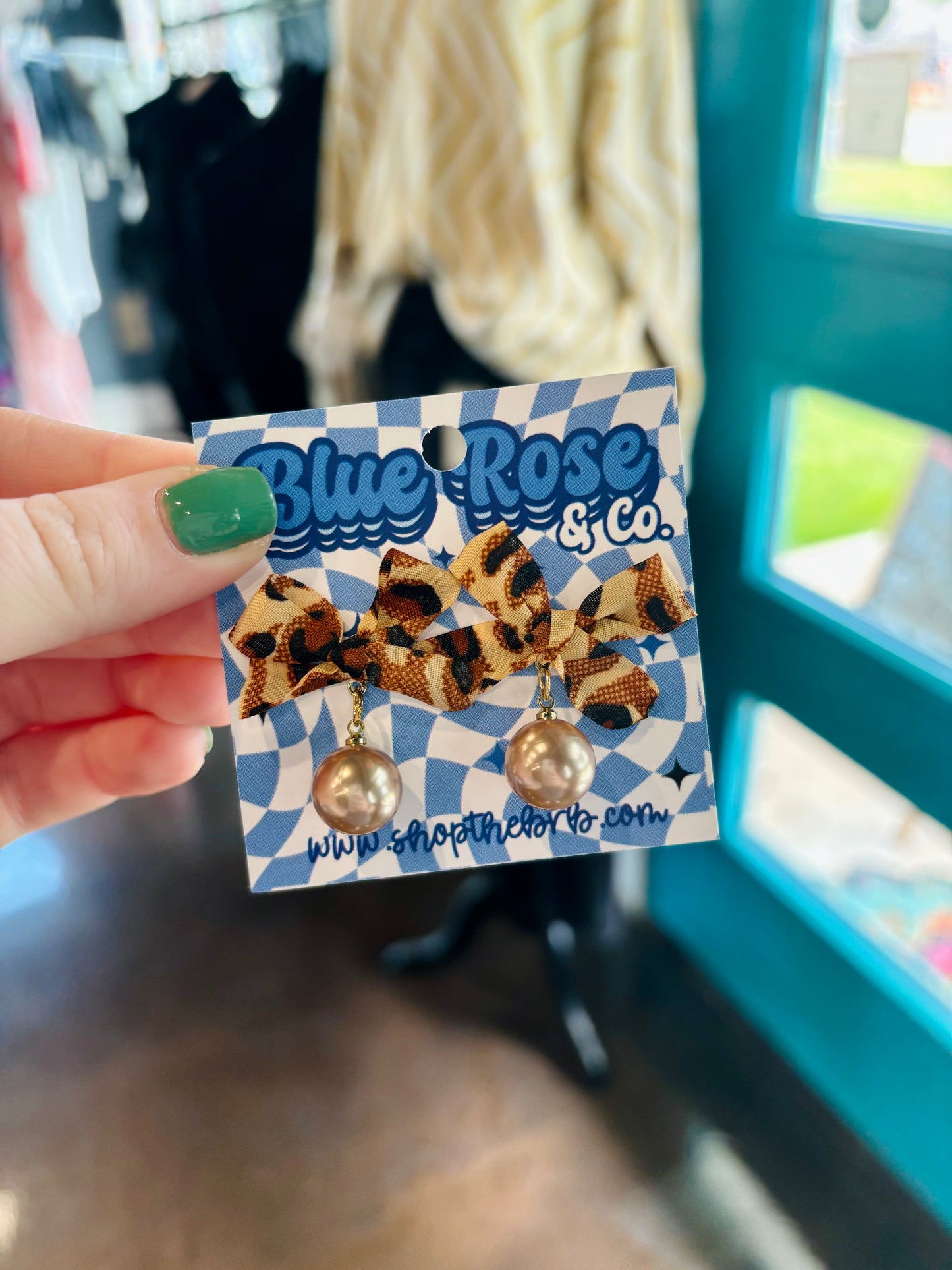 Leopard Print Bow Earrings