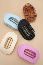 Jumbo Lay Flat Oval Hair Claw Clips (Multiple Colors)